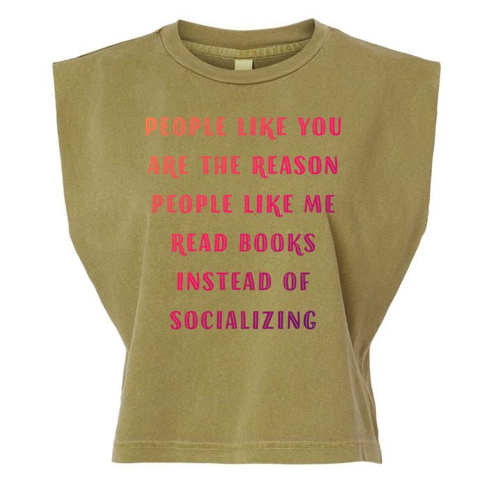 Introvert Antisocial Id Rather Be Reading Gift Garment-Dyed Women's Muscle Tee