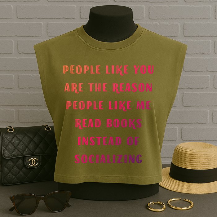 Introvert Antisocial Id Rather Be Reading Gift Garment-Dyed Women's Muscle Tee