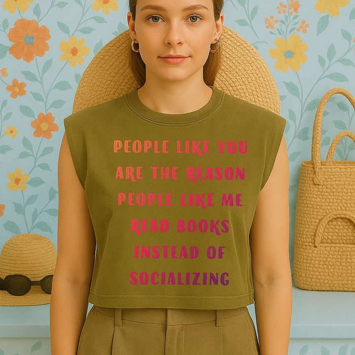 Introvert Antisocial Id Rather Be Reading Gift Garment-Dyed Women's Muscle Tee