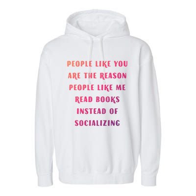 Introvert Antisocial Id Rather Be Reading Gift Garment-Dyed Fleece Hoodie