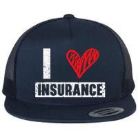 Insurance Agent I Love Financial Advisor Finance Organizer Flat Bill Trucker Hat