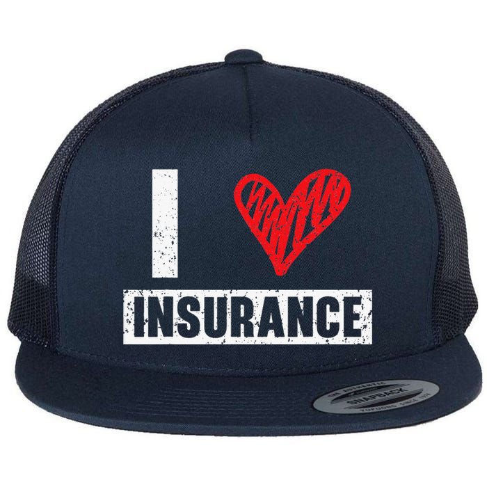 Insurance Agent I Love Financial Advisor Finance Organizer Flat Bill Trucker Hat