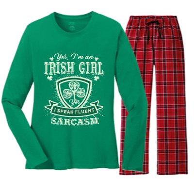 I'm An Irish Girl, Perfect Funny St Patrick's Day Girl Women's Long Sleeve Flannel Pajama Set 