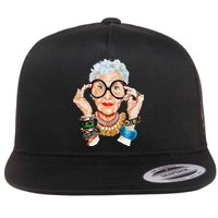 Iris Apfel Flat Bill Trucker Hat