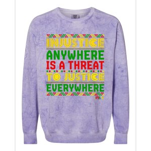 Injustice Anywhere Is A Threat To Justice Everywhere Mlk Colorblast Crewneck Sweatshirt