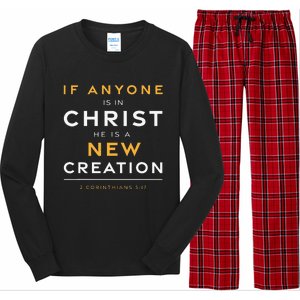 If Anyone Is In Christ New Creation Christian Bible Verse Long Sleeve Pajama Set