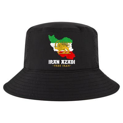 IRAN AZADI Iran Flag Map Lion Sun Sword Free Iran Revolution Cool Comfort Performance Bucket Hat