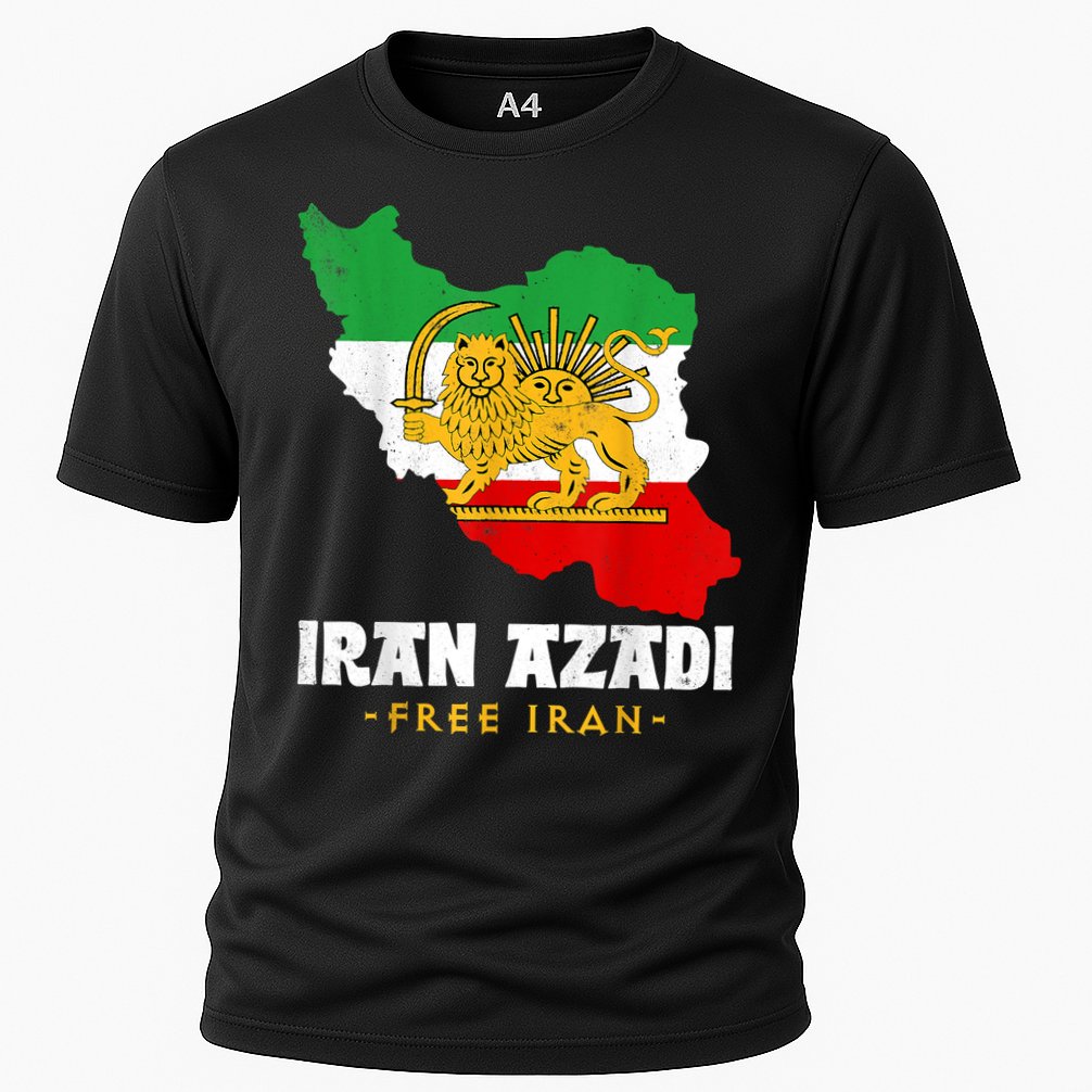 IRAN AZADI Iran Flag Map Lion Sun Sword Free Iran Revolution Performance Shirt