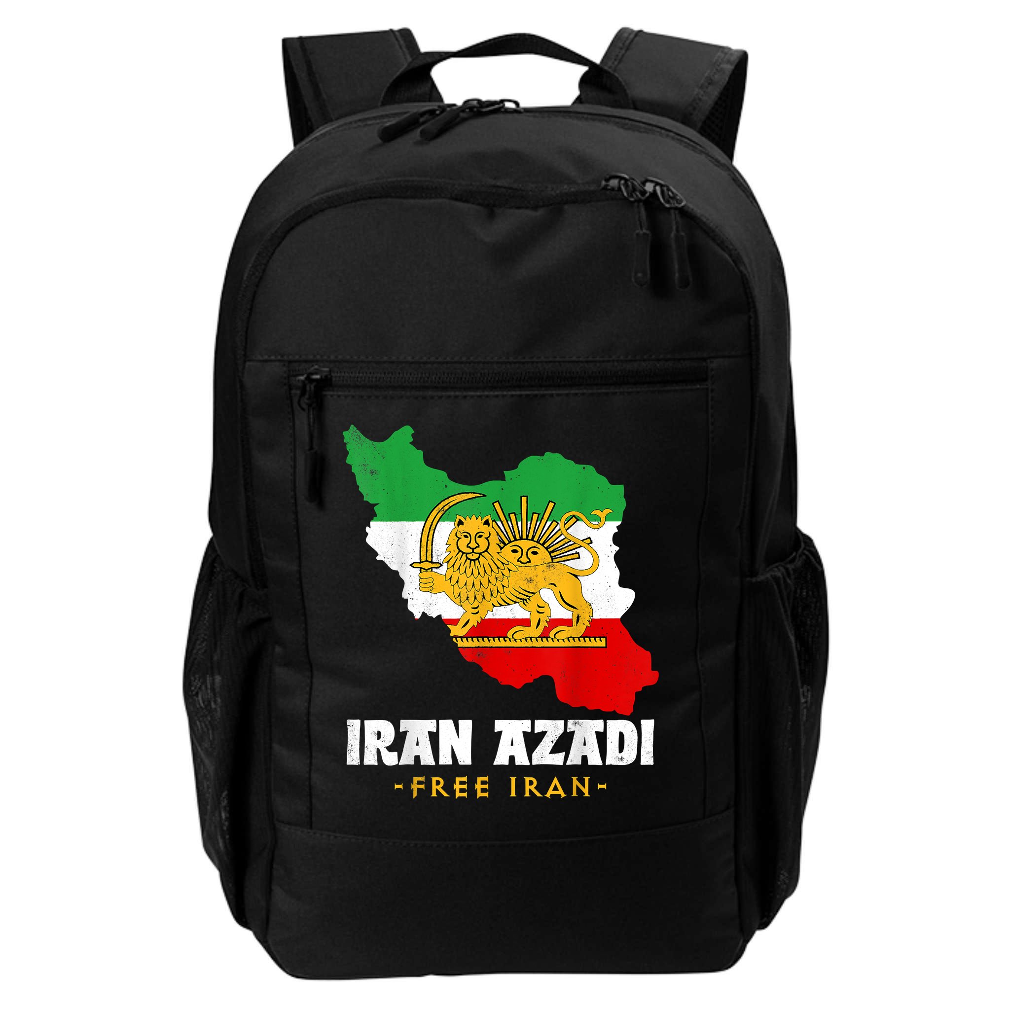 IRAN AZADI Iran Flag Map Lion Sun Sword Free Iran Revolution Backpack