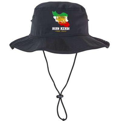 IRAN AZADI Iran Flag Map Lion Sun Sword Free Iran Revolution Bucket Hat