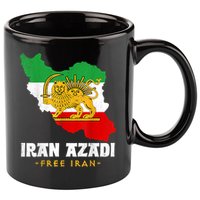 IRAN AZADI Iran Flag Map Lion Sun Sword Free Iran Revolution 11oz C Handle Ceramic Mug