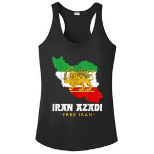 IRAN AZADI Iran Flag Map Lion Sun Sword Free Iran Revolution Ladies PosiCharge Competitor Racerback Tank