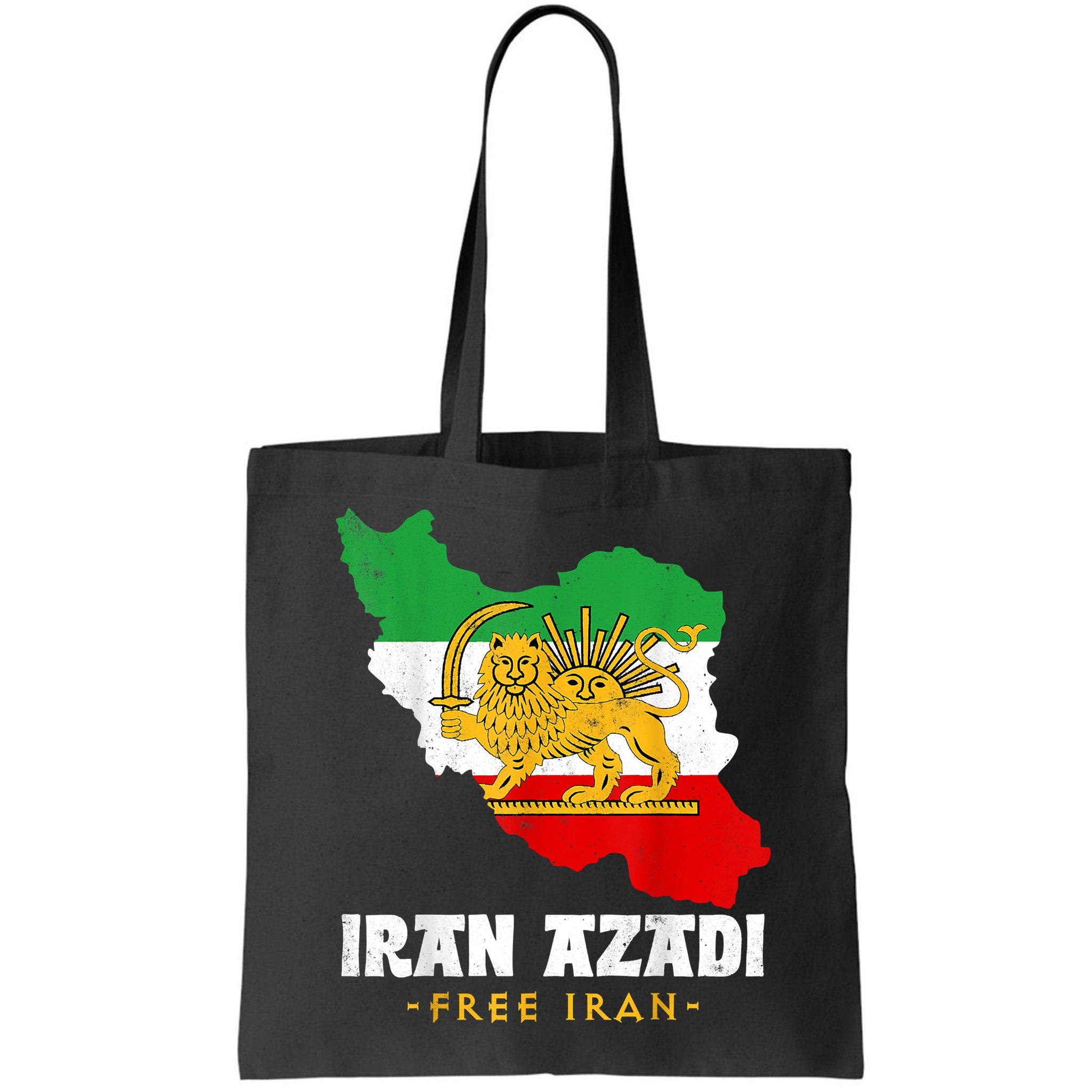 IRAN AZADI Iran Flag Map Lion Sun Sword Free Iran Revolution Bag