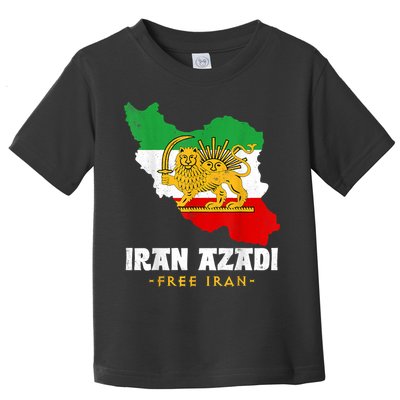 IRAN AZADI Iran Flag Map Lion Sun Sword Free Iran Revolution Toddler T-Shirt