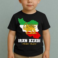 IRAN AZADI Iran Flag Map Lion Sun Sword Free Iran Revolution Toddler T-Shirt
