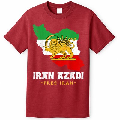 IRAN AZADI Iran Flag Map Lion Sun Sword Free Iran Revolution T-Shirt