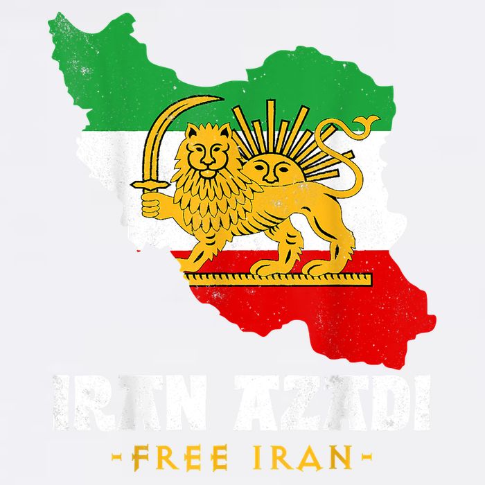 IRAN AZADI Iran Flag Map Lion Sun Sword Free Iran Revolution Garment-Dyed Sweatshirt