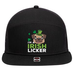 I'm A Irish Licker Dog Lover Puppy Owner Saint Patricks Day Gift 7 Panel Mesh Trucker Snapback Hat