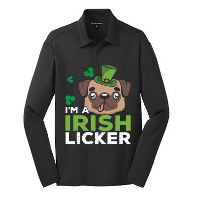 I'm A Irish Licker Dog Lover Puppy Owner Saint Patricks Day Gift Silk Touch Performance Long Sleeve Polo