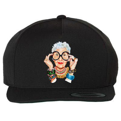 Iris Apfel Wool Snapback Cap