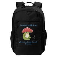 I Am Just A Little Frog Dont Expect Much Cute Cartoon Backpack