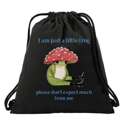 I Am Just A Little Frog Dont Expect Much Cute Cartoon Drawstring Bag