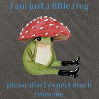I Am Just A Little Frog Dont Expect Much Cute Cartoon Cotton Canvas Backpack