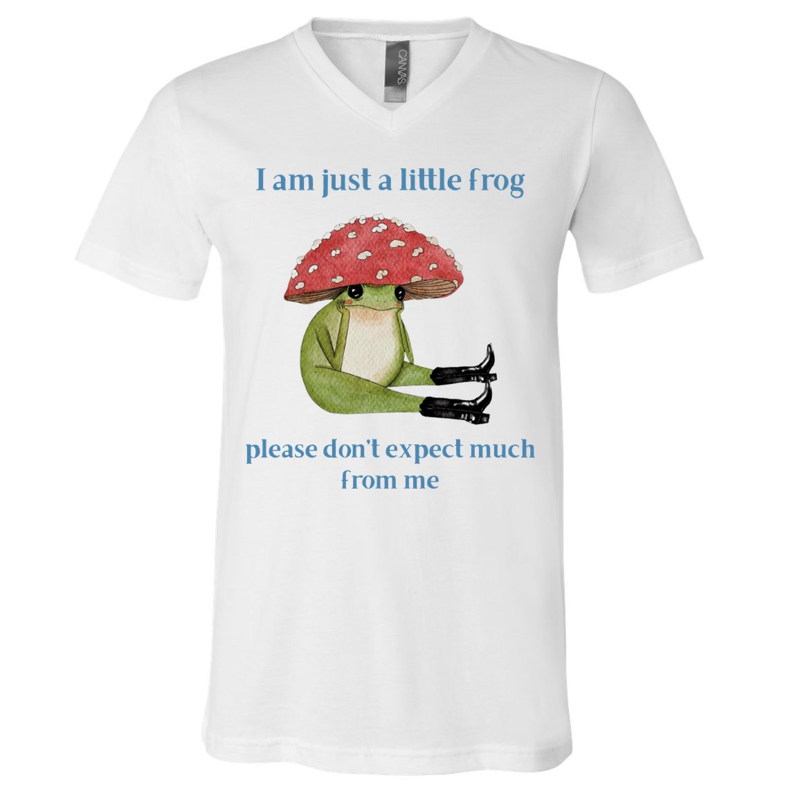 I Am Just A Little Frog Dont Expect Much Cute Cartoon V-Neck T-Shirt