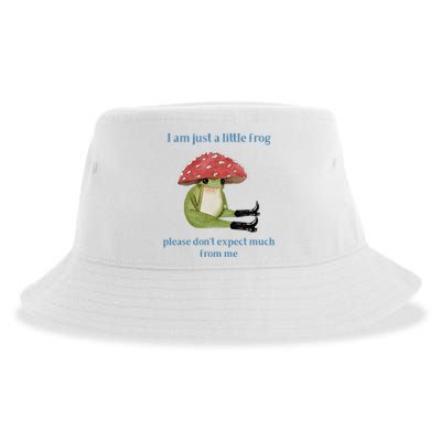 I Am Just A Little Frog Dont Expect Much Cute Cartoon Sustainable Bucket Hat