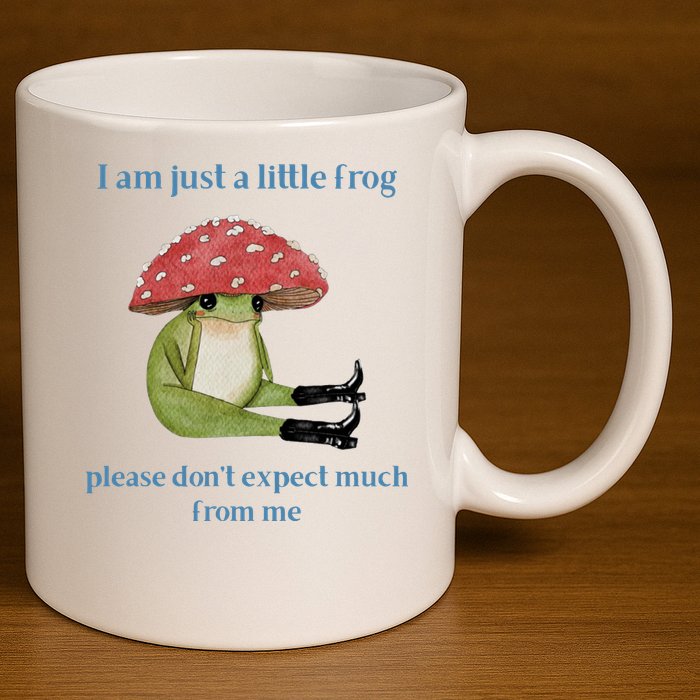 I Am Just A Little Frog Dont Expect Much Cute Cartoon 11oz C Handle Ceramic Mug