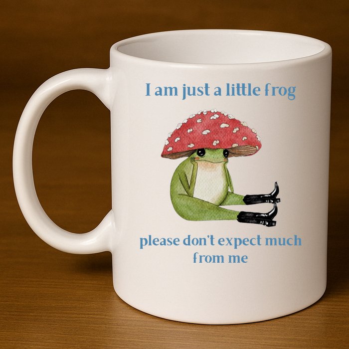 I Am Just A Little Frog Dont Expect Much Cute Cartoon 11oz C Handle Ceramic Mug