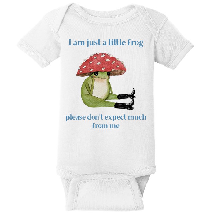 I Am Just A Little Frog Dont Expect Much Cute Cartoon Baby Bodysuit