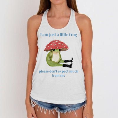 I Am Just A Little Frog Dont Expect Much Cute Cartoon Women's Knotted Racerback Tank