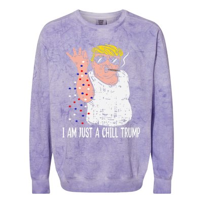 I Am Just A Chill Guy Trump Funny Meme For Trump Supporters Colorblast Crewneck Sweatshirt