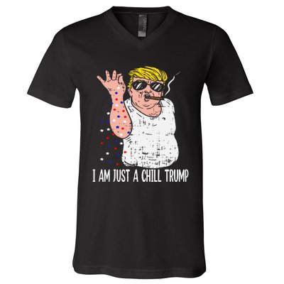 I Am Just A Chill Guy Trump Funny Meme For Trump Supporters V-Neck T-Shirt