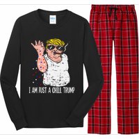 I Am Just A Chill Guy Trump Funny Meme For Trump Supporters Long Sleeve Pajama Set