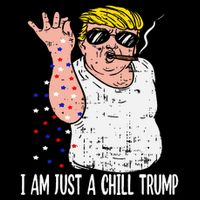 I Am Just A Chill Guy Trump Funny Meme For Trump Supporters Flat Bill Trucker Hat