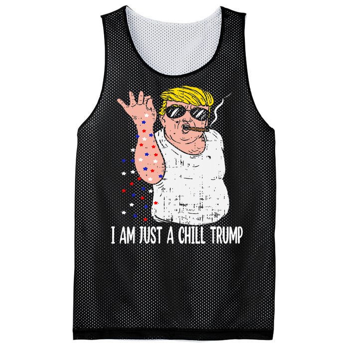 I Am Just A Chill Guy Trump Funny Meme For Trump Supporters Mesh Reversible Basketball Jersey Tank