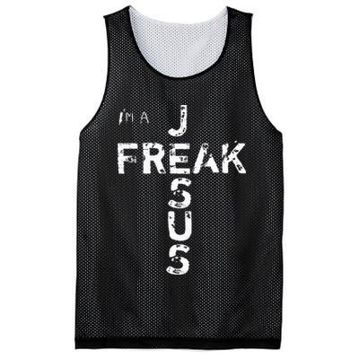 I'm A JESUS FREAK Faith, God, Cross, Christian Jesus4m3 Mesh Reversible Basketball Jersey Tank
