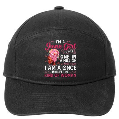 I'm A June Afro Black Wo Queen Gemini Cancer Bday 7-Panel Snapback Hat