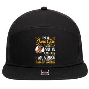 Im A June Girl Black Women Gemini 7 Panel Mesh Trucker Snapback Hat