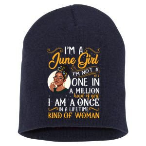 Im A June Girl Black Women Gemini Short Acrylic Beanie