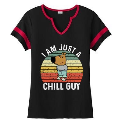 I Am Just A Chill Guy Chillguy Fun Meme Chillin Ladies Halftime Notch Neck Tee