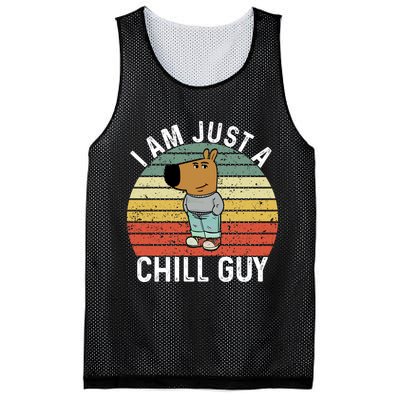 I Am Just A Chill Guy Chillguy Fun Meme Chillin Mesh Reversible Basketball Jersey Tank