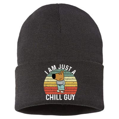 I Am Just A Chill Guy Chillguy Fun Meme Chillin Sustainable Knit Beanie