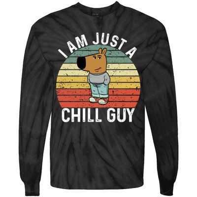 I Am Just A Chill Guy Chillguy Fun Meme Chillin Tie-Dye Long Sleeve Shirt