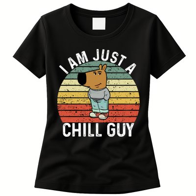 I Am Just A Chill Guy Chillguy Fun Meme Chillin Womens T-Shirt
