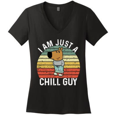 I Am Just A Chill Guy Chillguy Fun Meme Chillin Women's V-Neck T-Shirt