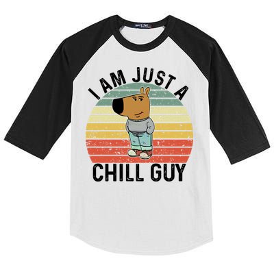 I Am Just A Chill Guy Chillguy Fun Meme Chillin Kids Colorblock Raglan Jersey