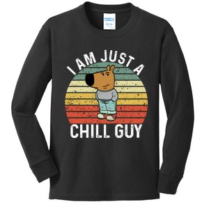 I Am Just A Chill Guy Chillguy Fun Meme Chillin Kids Long Sleeve Shirt